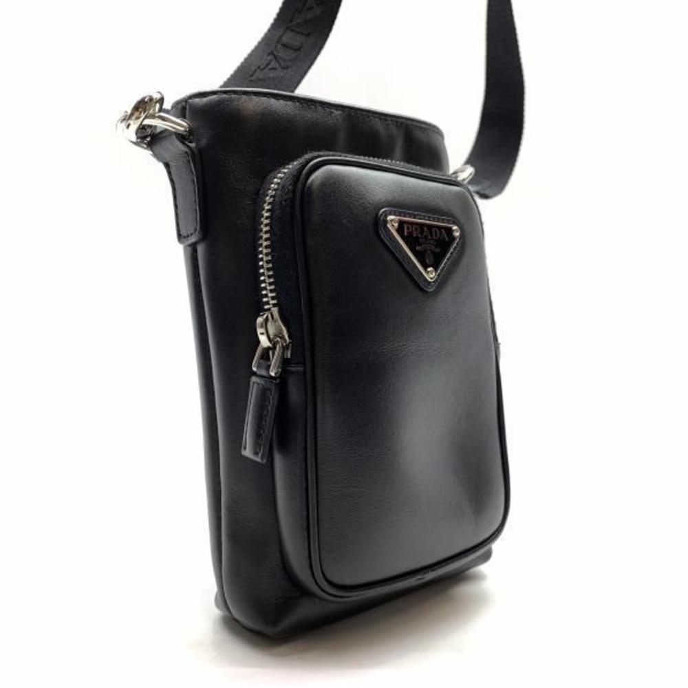Prada Leather Drawstring Smartphone Case Black - image 2